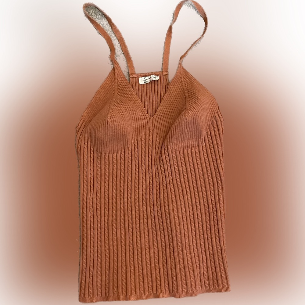 Free People Intimately Cassidy Cable Tank in Wild Fox, Size Medium